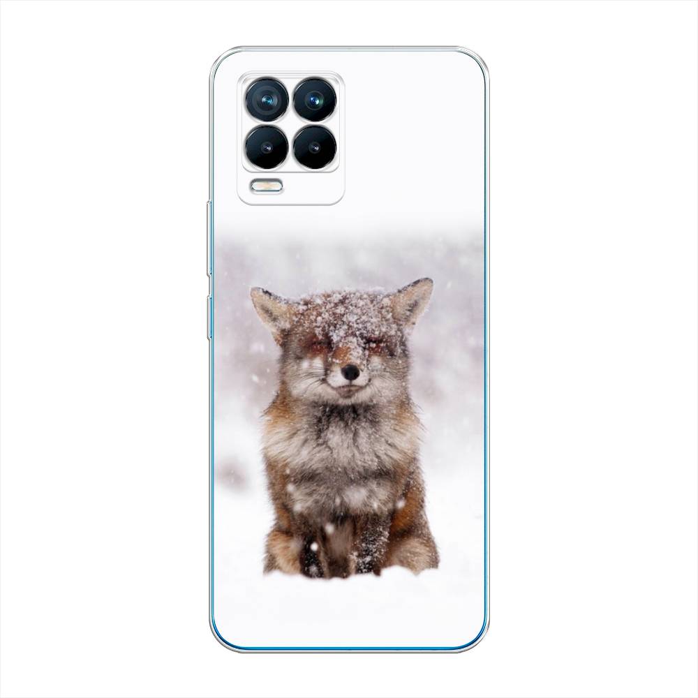 

Чехол на Oppo Realme 8 "Зимняя лиса", Белый;серый;коричневый, 255550-1
