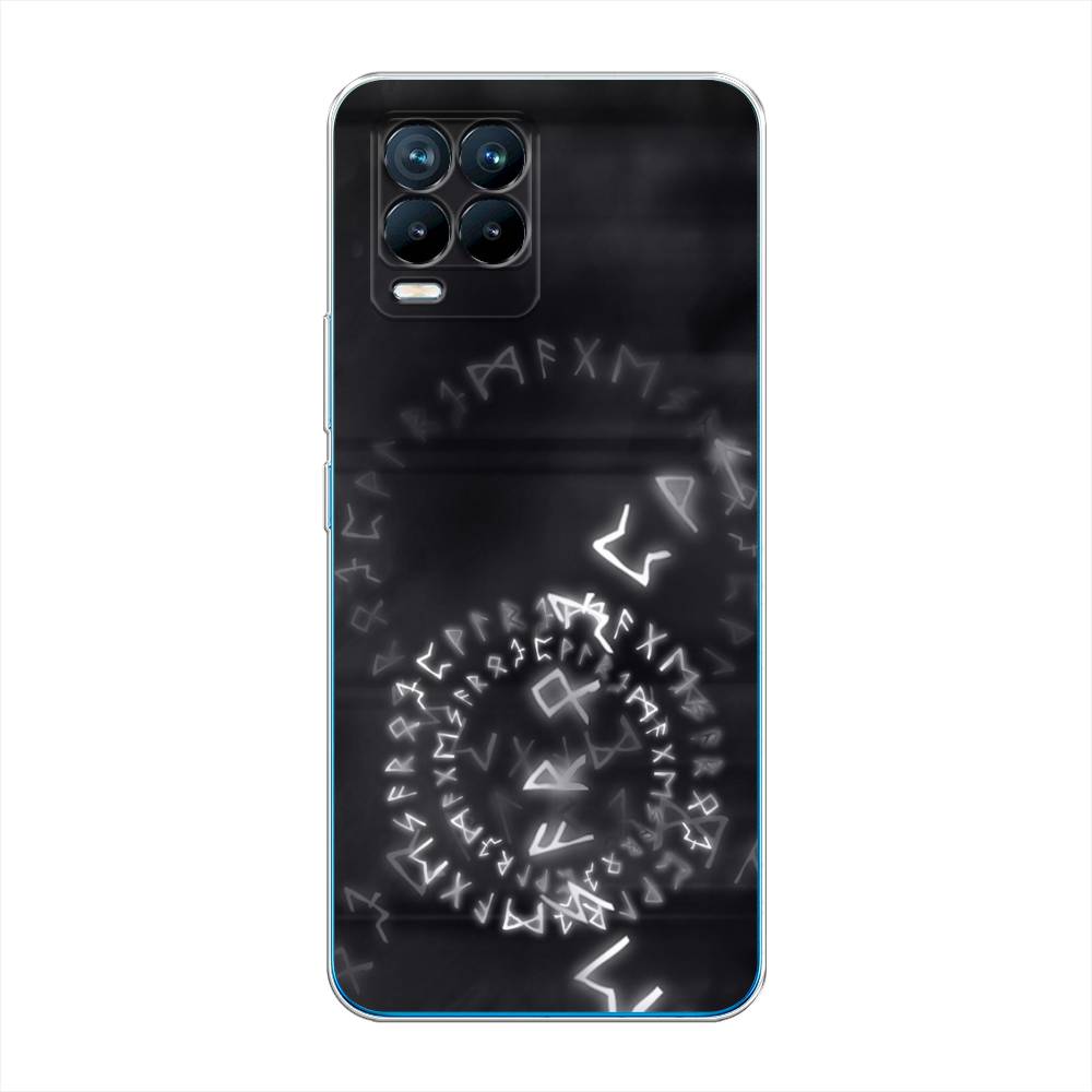 

Чехол на Oppo Realme 8 "Руны", Серый;черный, 255550-3