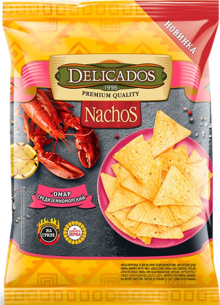 фото Чипсы кукурузные delicados nachos омар средиземноморский 100 г