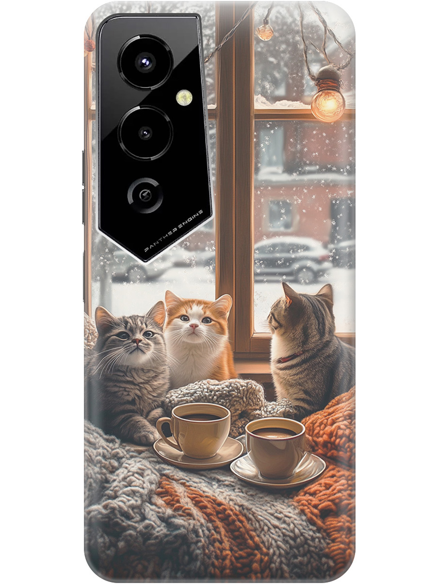 

Силиконовый чехол на Tecno Pova 4 Pro с принтом "Котики на подоконнике", Прозрачный;бежевый;белый;желтый;серый, 762091512