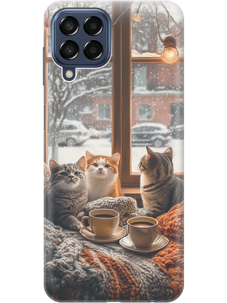 

Силиконовый чехол на Samsung Galaxy M33 5G с принтом "Котики на подоконнике", Прозрачный;бежевый;белый;желтый;серый, 740187512