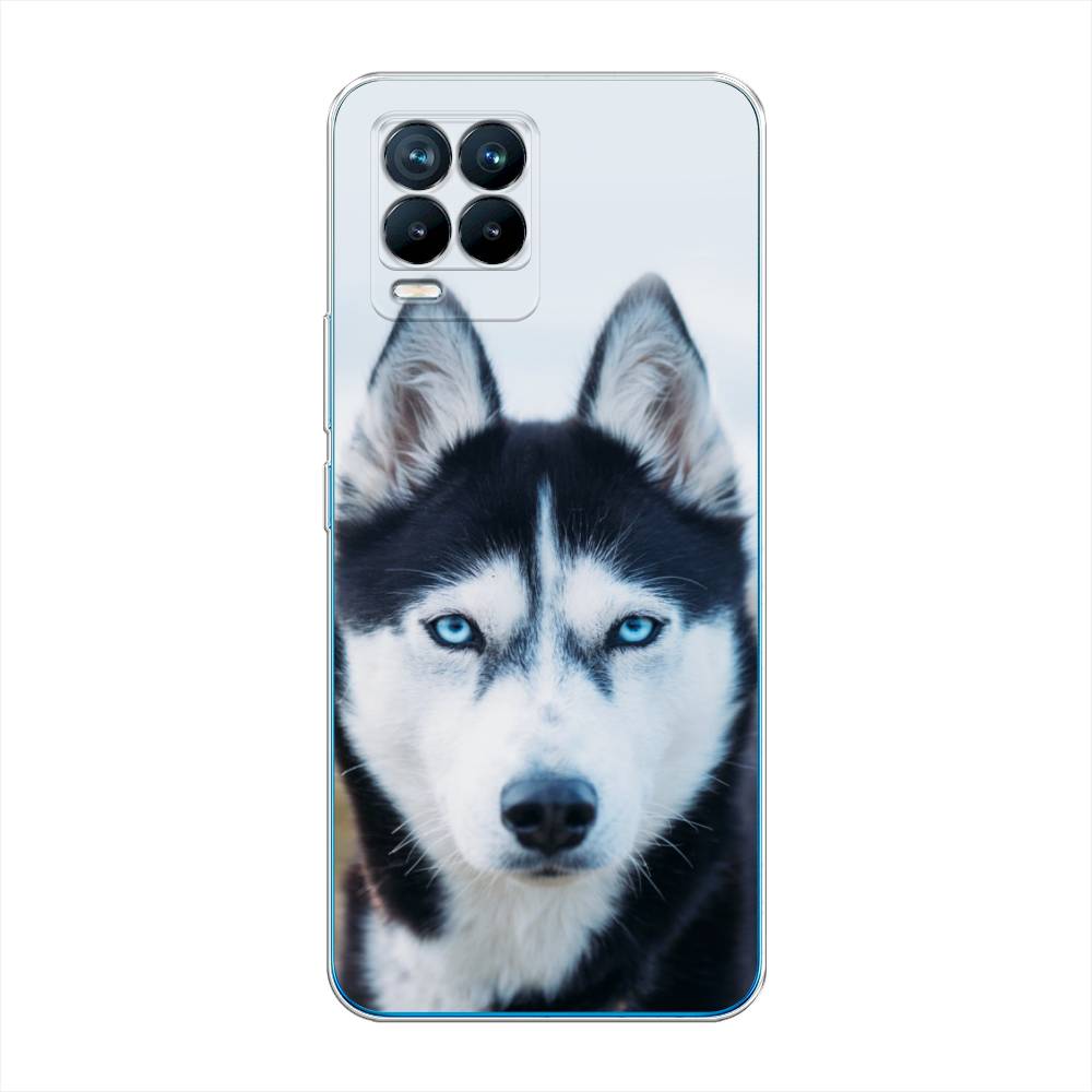 

Чехол на Oppo Realme 8 "Хаски 2", Синий;белый, 255550-1
