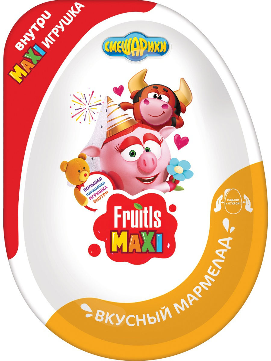 Мармелад Fruitls Maxi Смешарики в пластиковом яйце с игрушкой 10 г