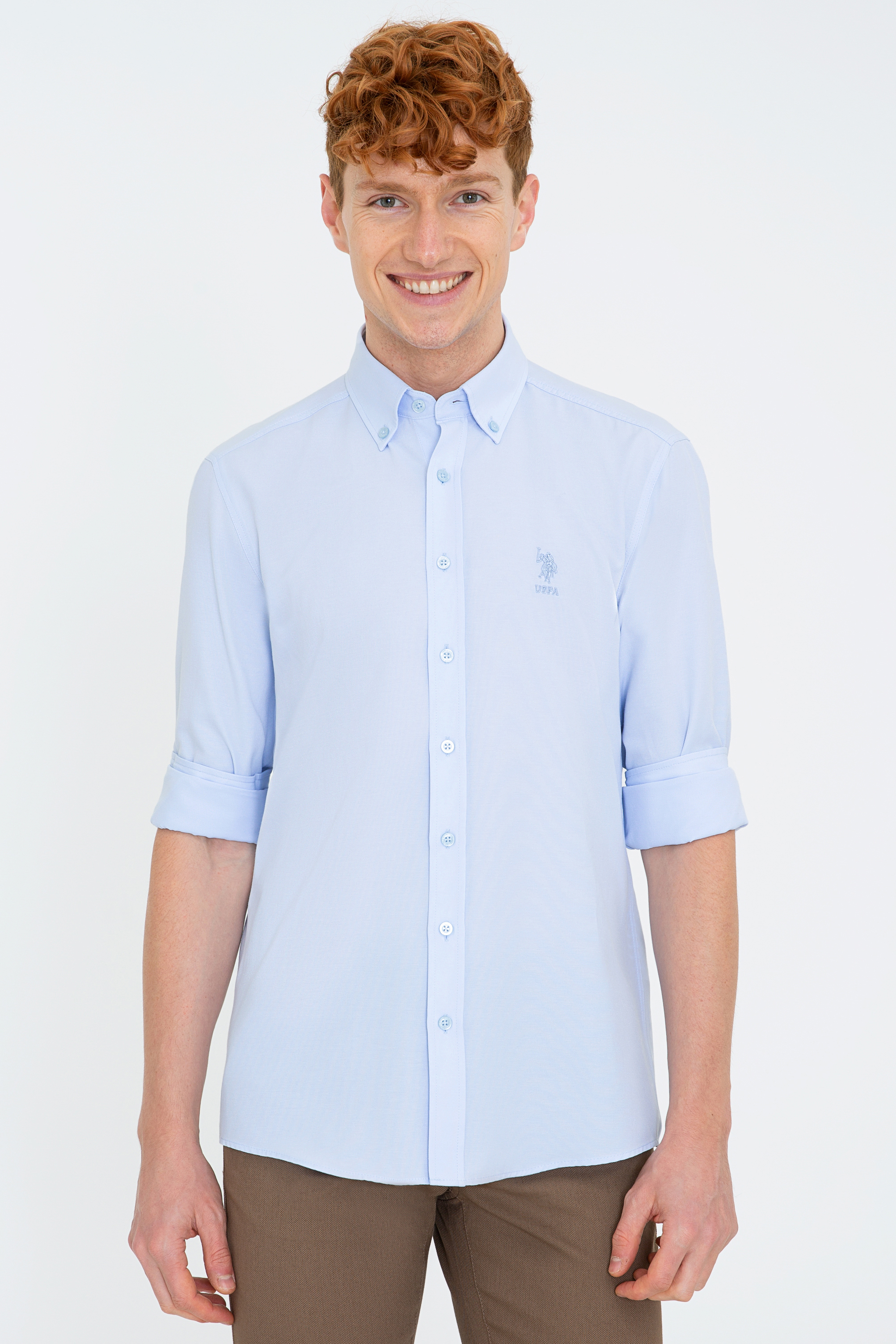 

Рубашка мужская U.S. POLO Assn. G081GL0040GOX021K голубая XL, G081GL0040GOX021K