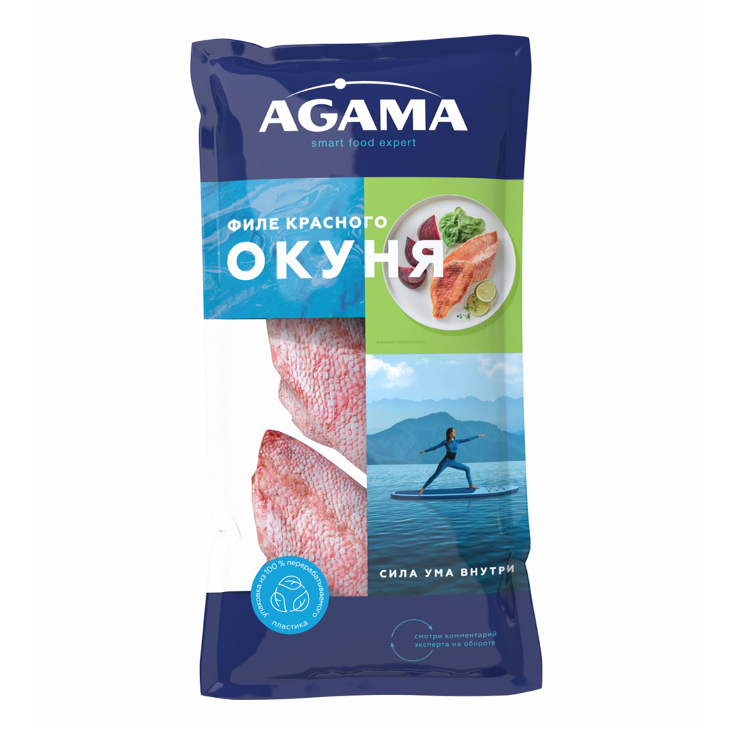 

Красный окунь Agama замороженный с кожей филе 400 г