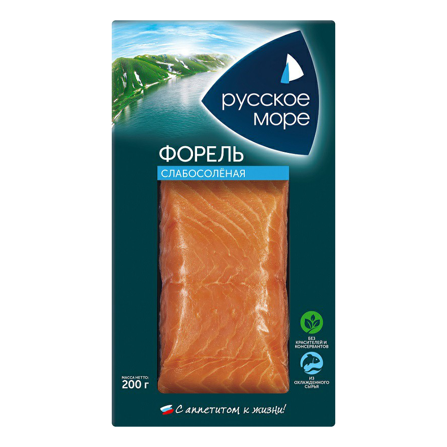 

Форель слабосоленая Русское море филе кусок 200 г