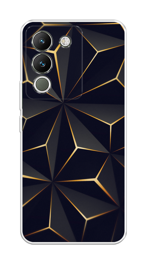 

Чехол на Vivo V29e 5G "Черные полигоны", Золотистый;черный, 269650-1