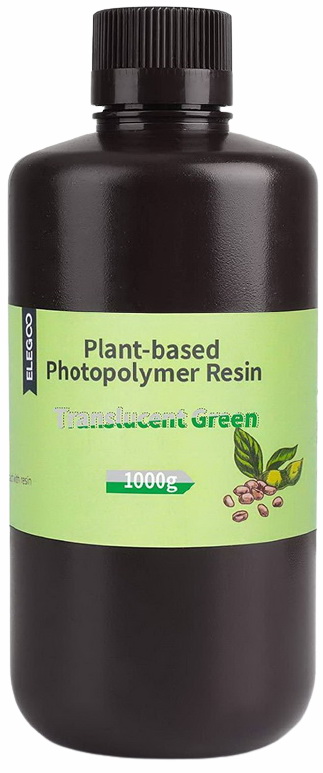 Фотополимер Elegoo Plant-Based Resin (Полупрозрачный зеленый, 1 л)