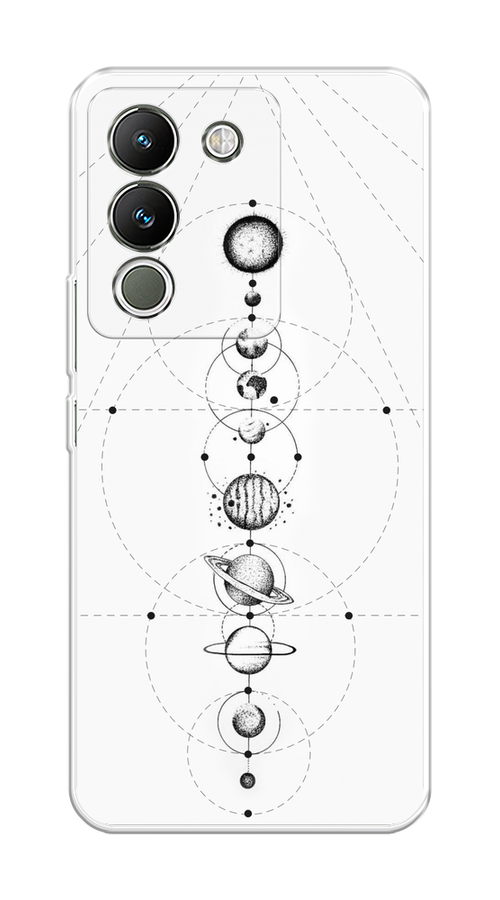 

Чехол на Vivo V29e 5G "Парад планет", Серый, 269650-1