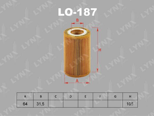 

Фильтр масляный двигателя LYNXAUTO lo187