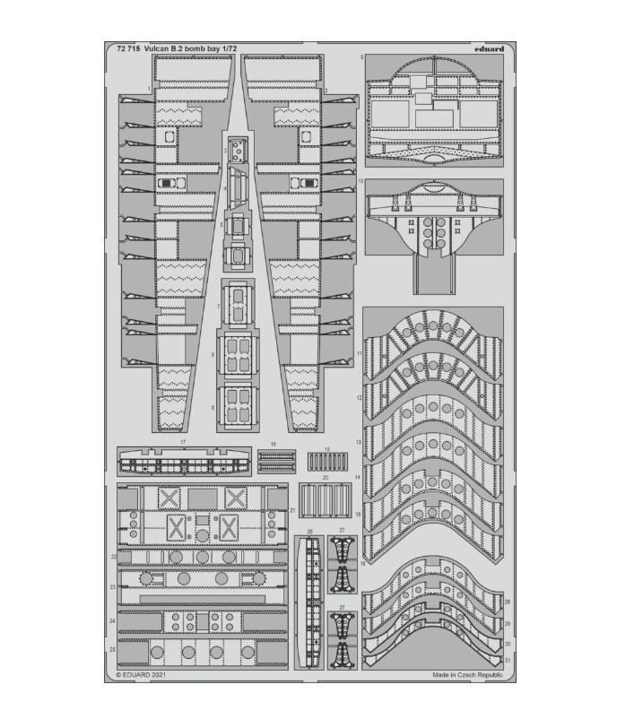 72715 Eduard 1/72 Фототравление для Vulcan B.2 бомболюк