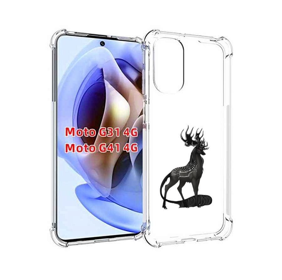 

Чехол MyPads красивый-черный-олень для Motorola Moto G31 4G / G41 4G, Прозрачный, Tocco