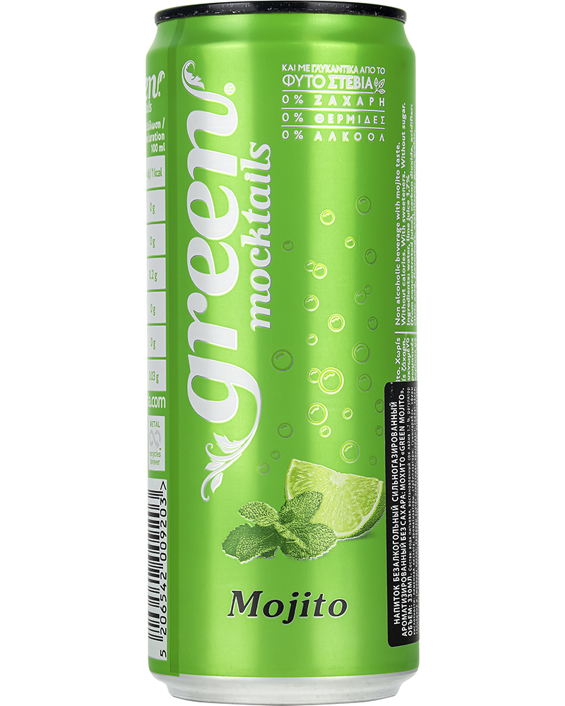 Напиток газированный Green без сахара, Мохито, 0,33 л х 24 шт