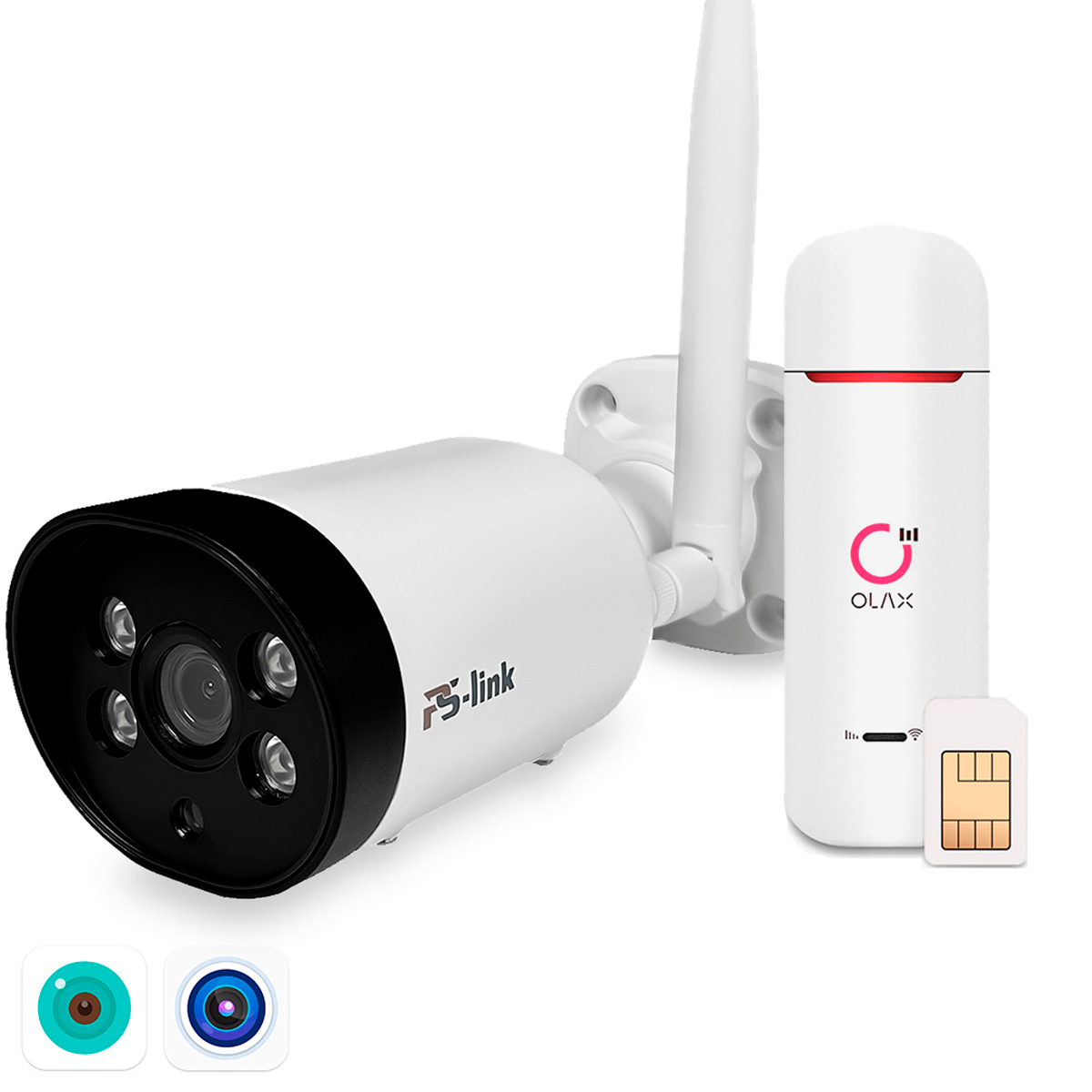 

Комплект видеонаблюдения 4G 5Мп Ps-Link KIT-XMJ501-4G, Белый, KIT-XMJ501-4G