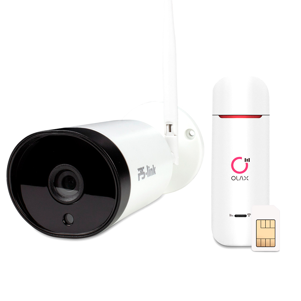 комплект видеонаблюдения ahd 2мп ps link kit a202hdm 2 камеры для помещения с микрофоном Комплект видеонаблюдения 4G 5Мп Ps-Link KIT-XMJ501-4G