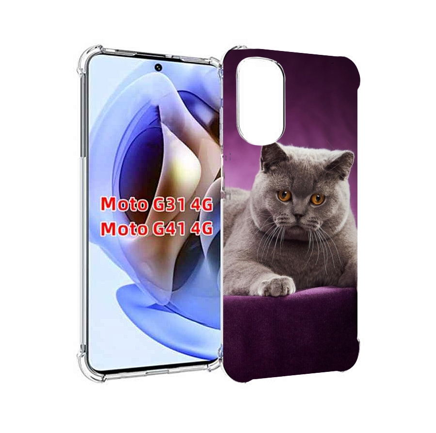 Чехол MyPads кошка британская короткая для Motorola Moto G31 4G / G41 4G