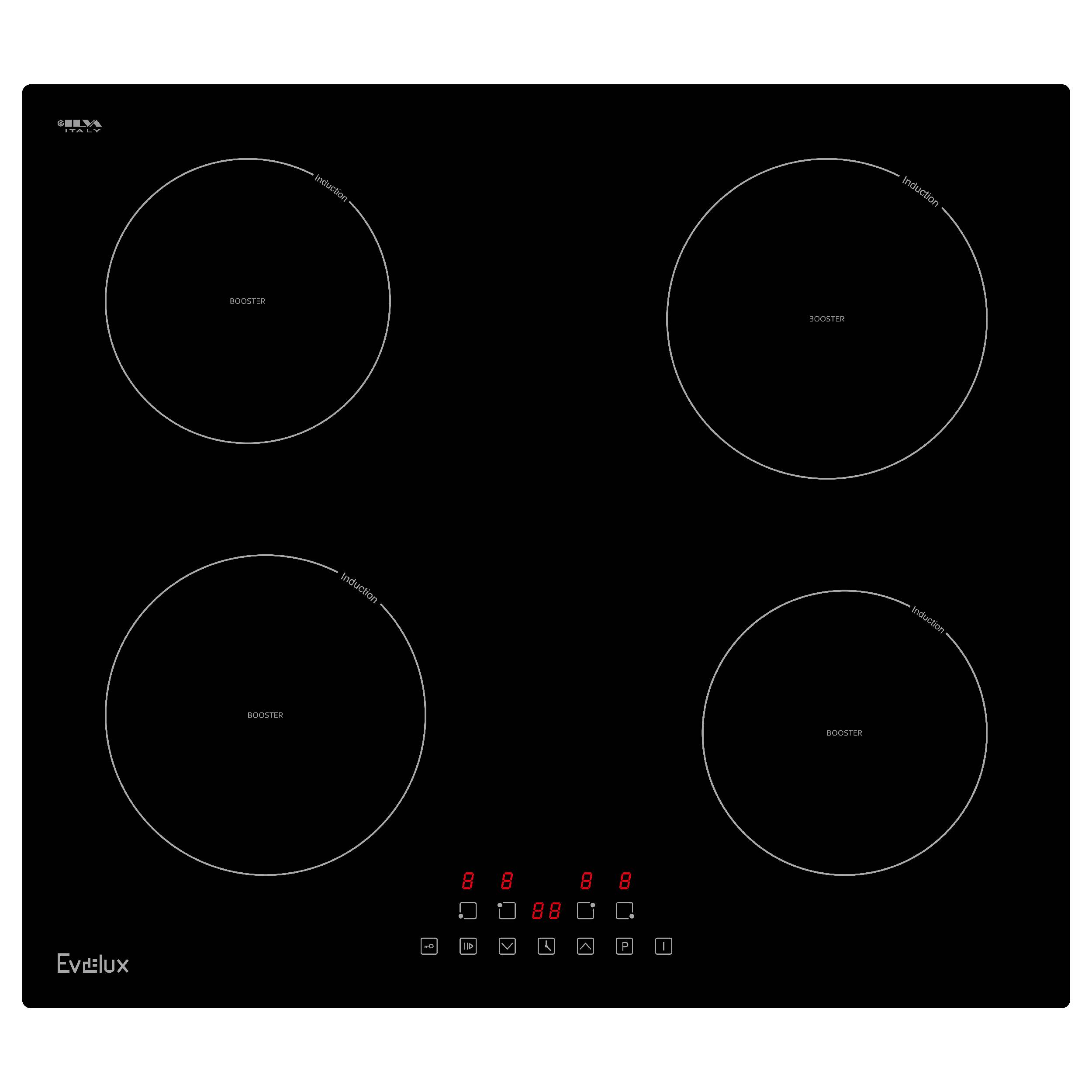 Встраиваемая варочная панель индукционная Evelux EI 6044 черный плита индукционная kitfort кт 166