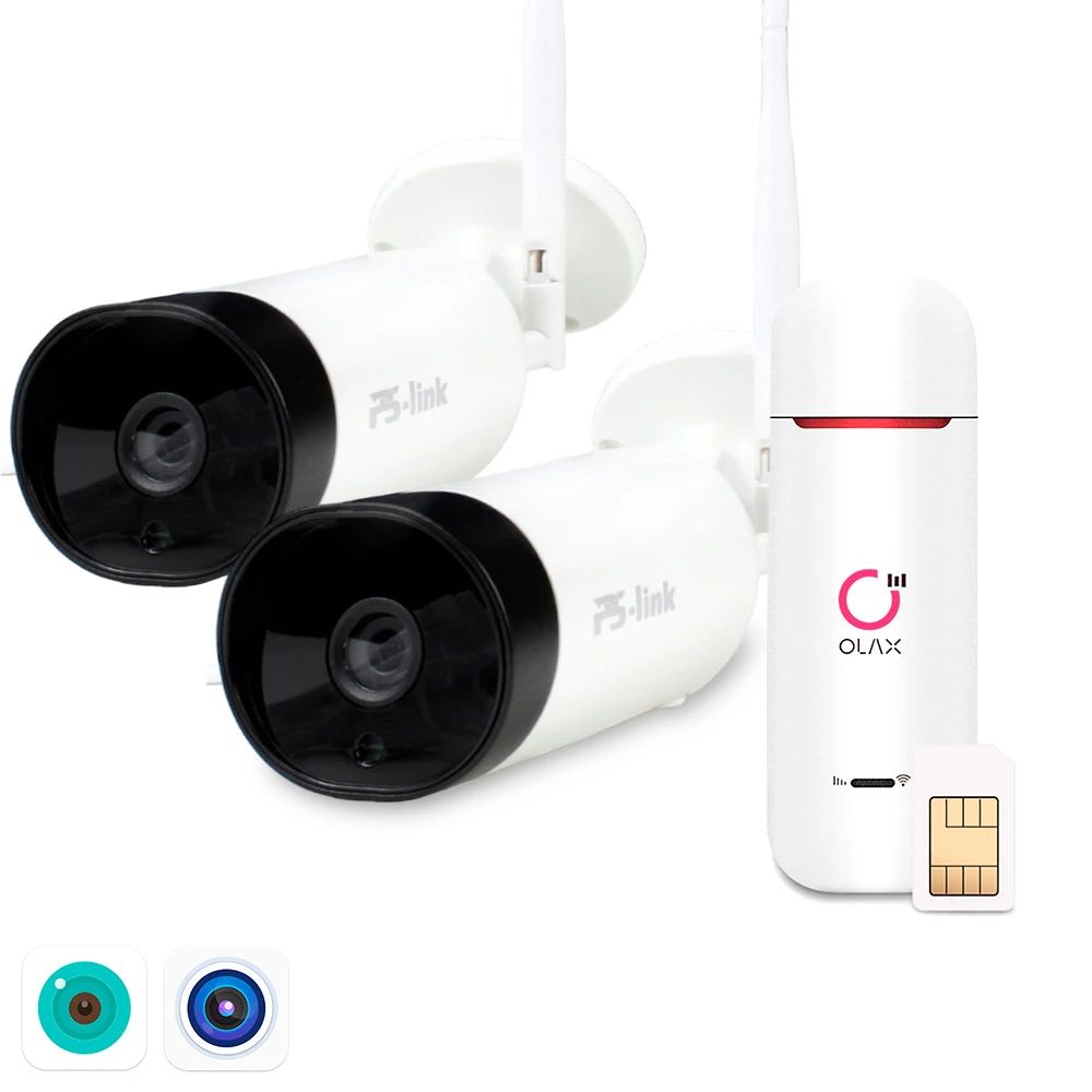 комплект видеонаблюдения ahd 2мп ps link kit a202hdm 2 камеры для помещения с микрофоном Комплект видеонаблюдения 4G 3Мп Ps-Link KIT-XMJ302-4G