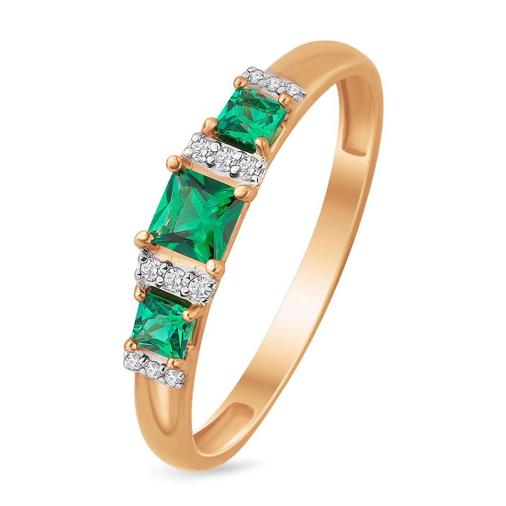 

Кольцо из золота р.  585Gold 101009566, изумруд искусственный, 101009566