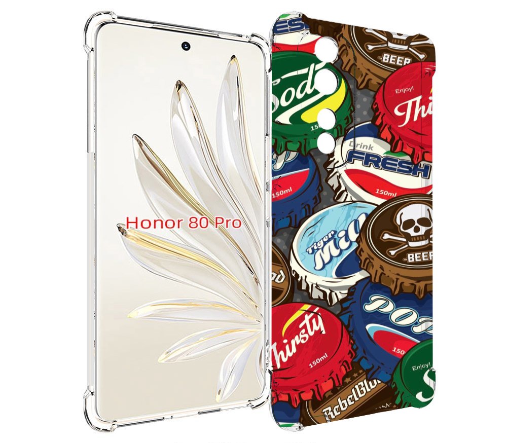 

Чехол MyPads крышки от баночек для Honor 80 Pro, Прозрачный, Tocco