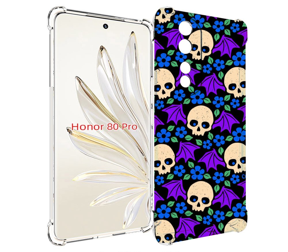 

Чехол MyPads крылатые черепа для Honor 80 Pro, Прозрачный, Tocco