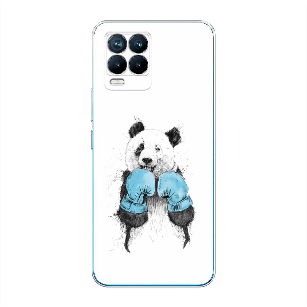 

Чехол на Oppo Realme 8 "Панда боксер", Голубой;белый;серый, 255550-1