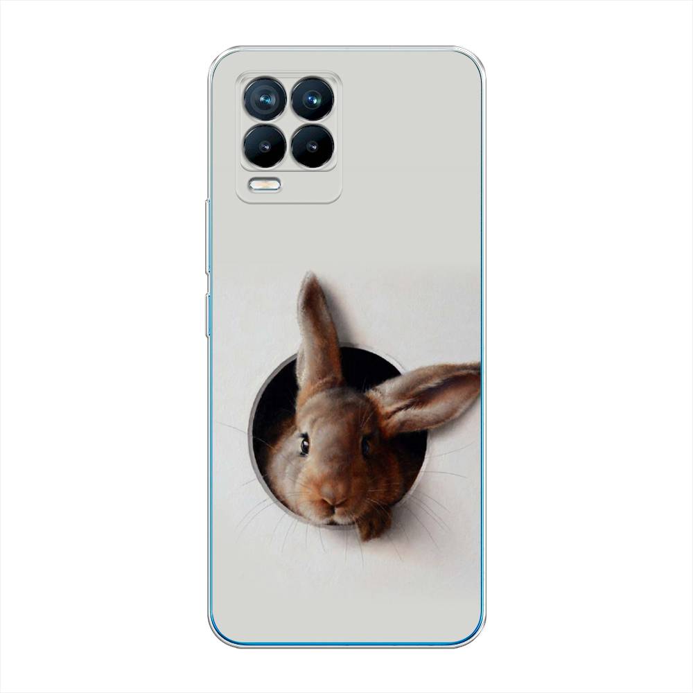 

Чехол на Oppo Realme 8 "Любопытный кролик", Серый;коричневый, 255550-1