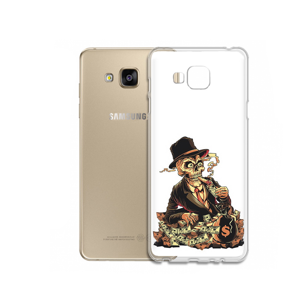 

Чехол MyPads Tocco для Samsung Galaxy J5 Prime нарисованный череп с сигаретой, Прозрачный, Tocco