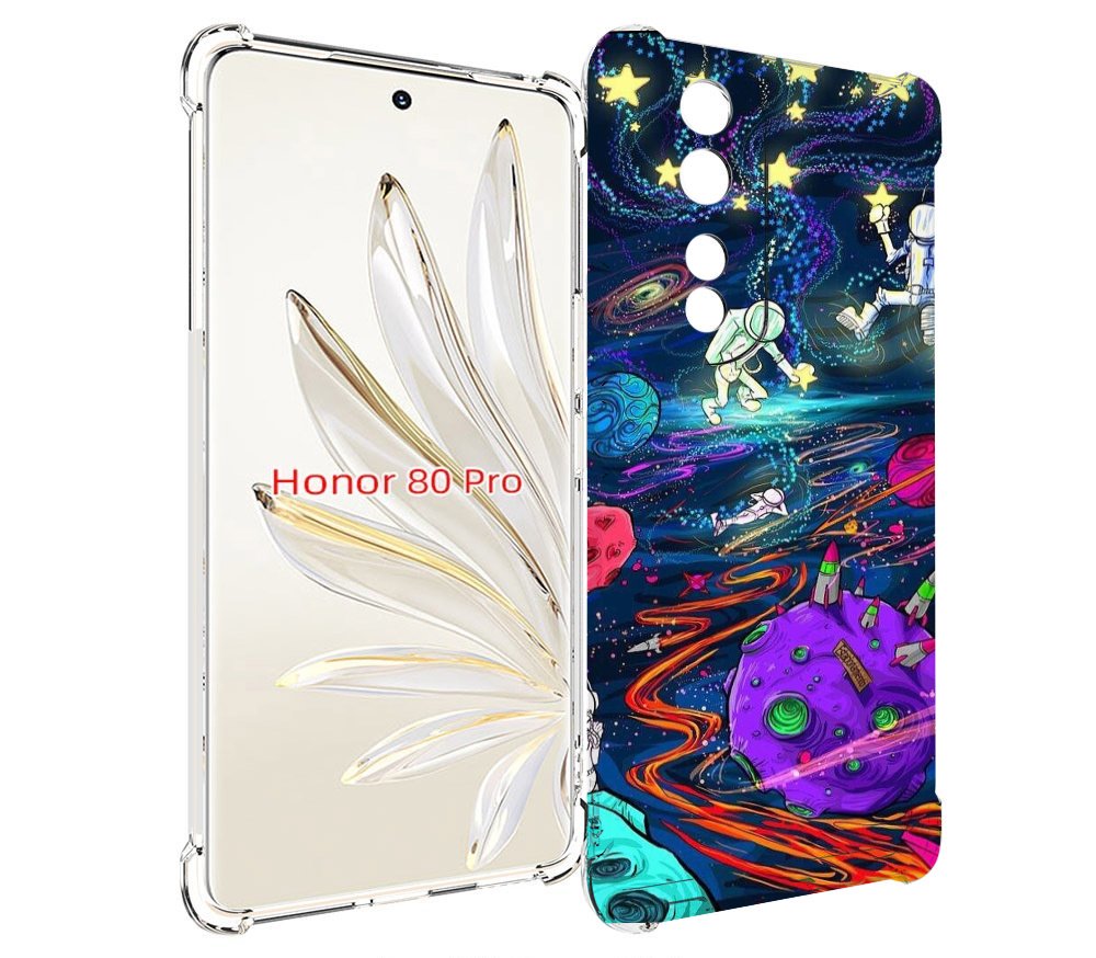 

Чехол MyPads красочный космос для Honor 80 Pro, Прозрачный, Tocco