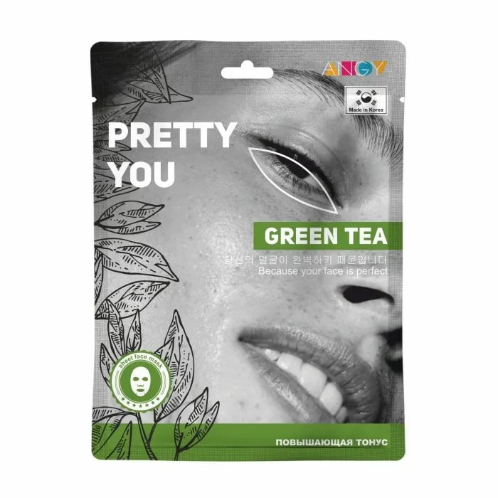

Маска тканевая для лица Секреты Лан ANGY GREEN TEA серии PRETTY YOU, 25 мл