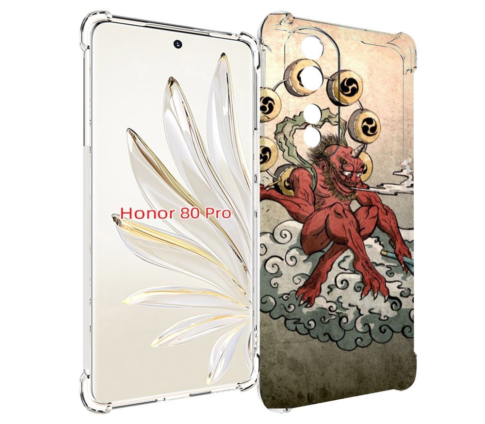 

Чехол MyPads красный чертик на облаке для Honor 80 Pro, Прозрачный, Tocco