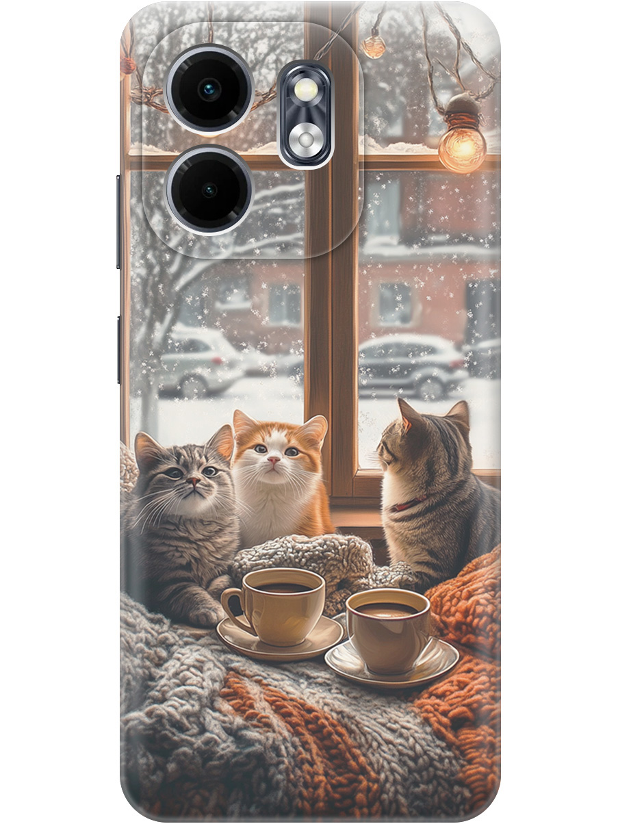 

Силиконовый чехол на Infinix Hot 50i / Smart 9 с принтом "Котики на подоконнике", Прозрачный;бежевый;белый;желтый;серый, 786719312