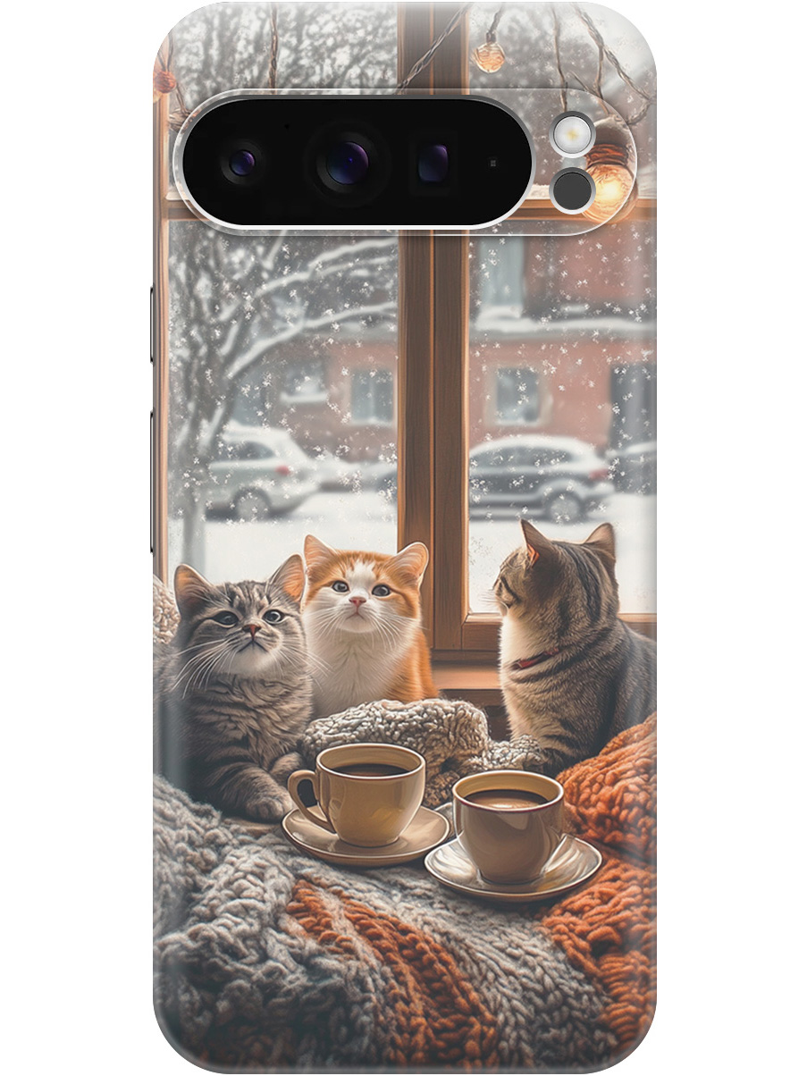 

Силиконовый чехол на Google Pixel 9 pro с принтом "Котики на подоконнике", Прозрачный;бежевый;белый;желтый;серый, 784810312