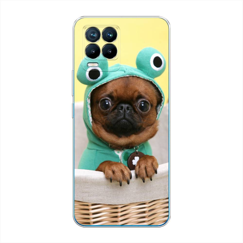 

Чехол на Oppo Realme 8 "Собачка в шапке лягушки", Коричневый;желтый;голубой, 255550-1
