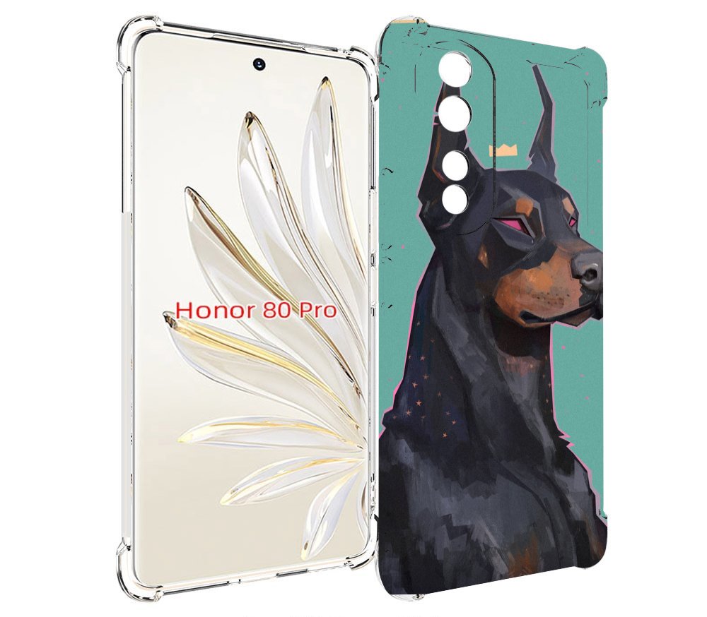 

Чехол MyPads красивый-доберман для Honor 80 Pro, Прозрачный, Tocco