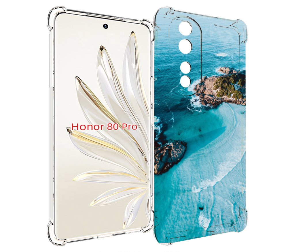 

Чехол MyPads красивый голубой залив для Honor 80 Pro, Прозрачный, Tocco