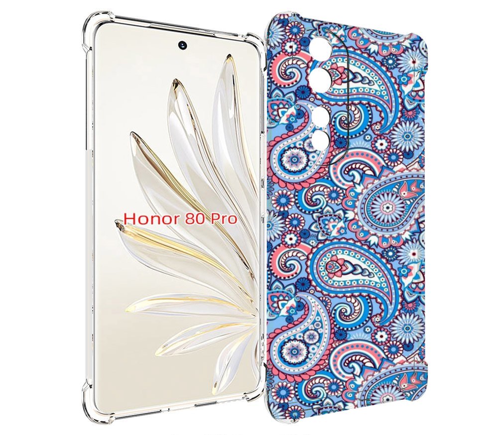 

Чехол MyPads красивый голубой арнамент для Honor 80 Pro, Прозрачный, Tocco