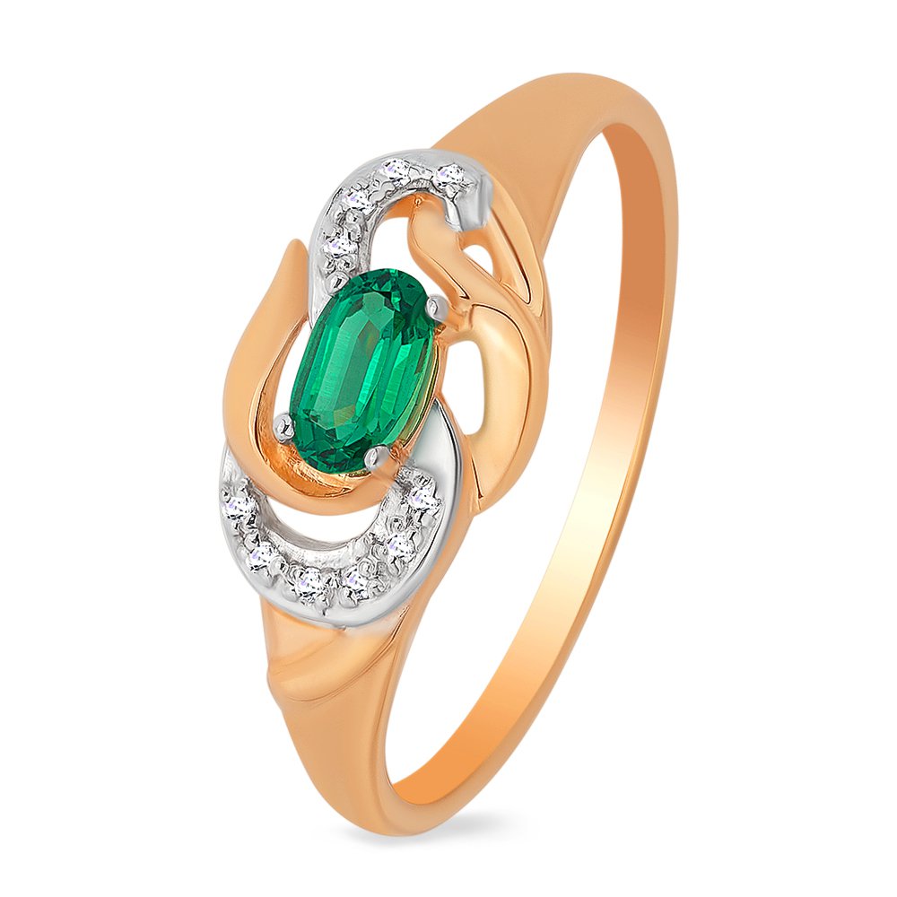 

Кольцо женское из красного золота с изумрудом, бриллиантом 585Gold 101009742, р. 17,5, 101009742