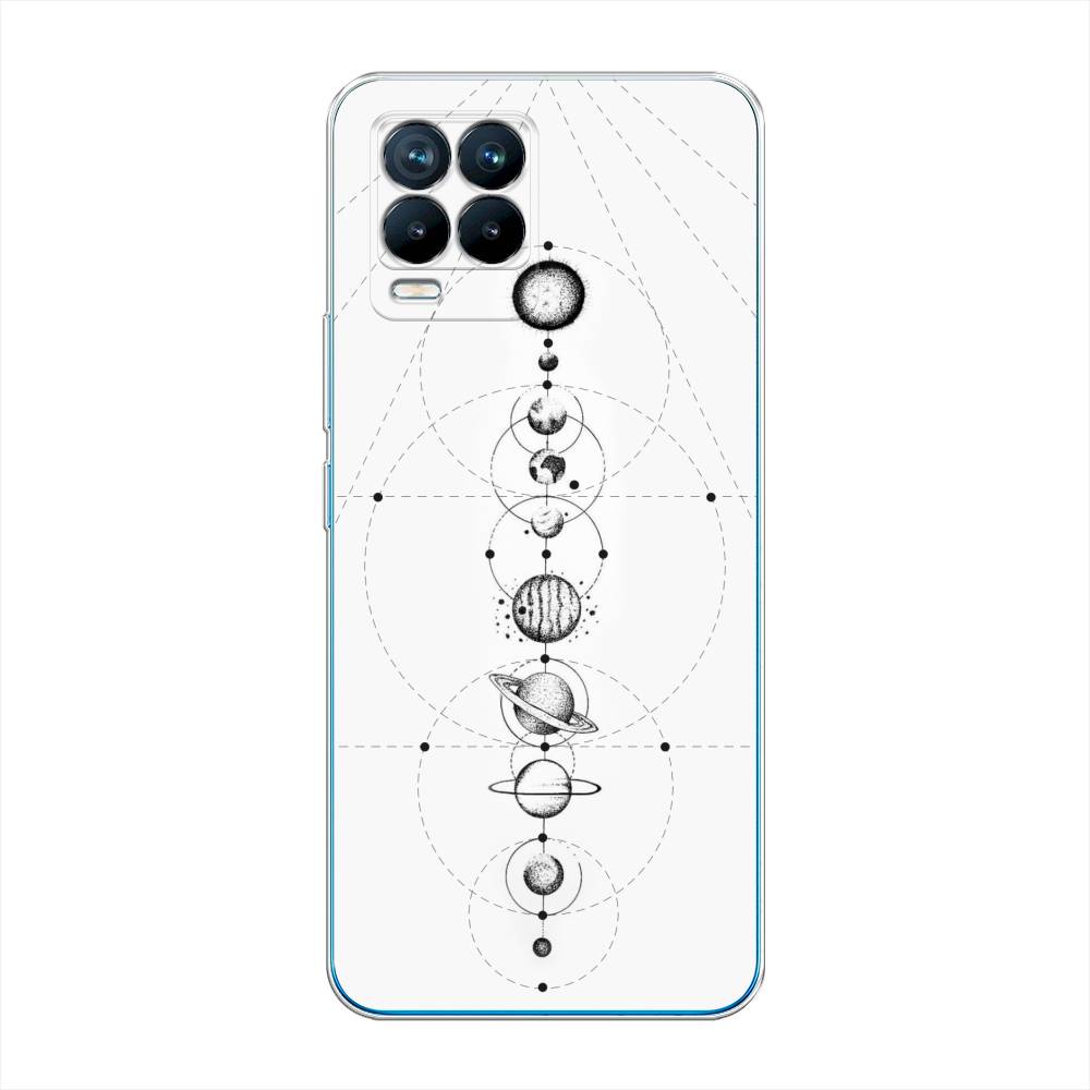 

Чехол на Oppo Realme 8 "Парад планет", Серый, 255550-2