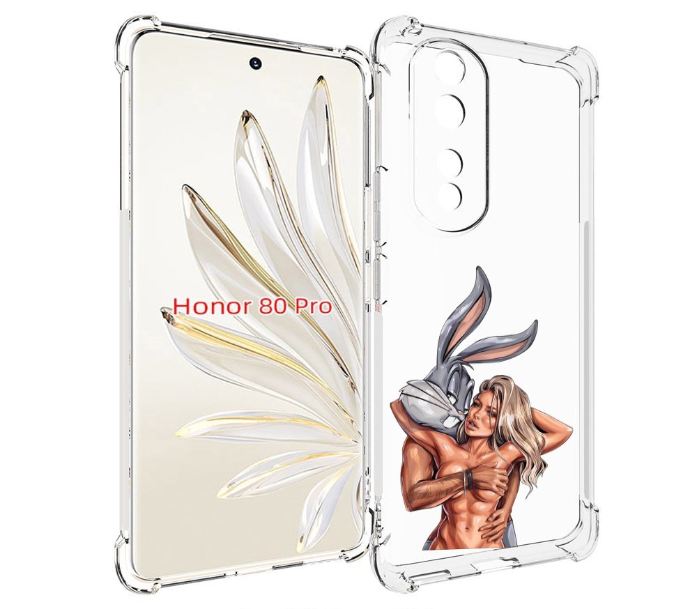 

Чехол MyPads красивая-девушка-с-бак-банни женский для Honor 80 Pro, Прозрачный, Tocco