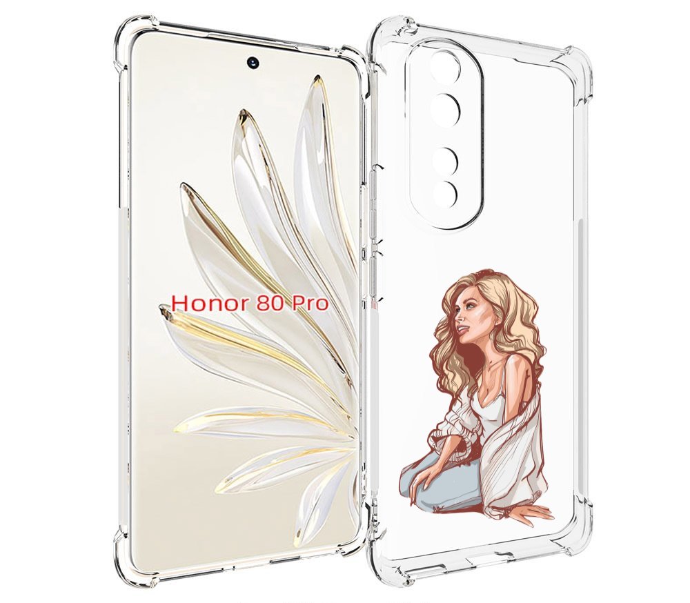

Чехол MyPads красивая-девушка-в-белом женский для Honor 80 Pro, Прозрачный, Tocco