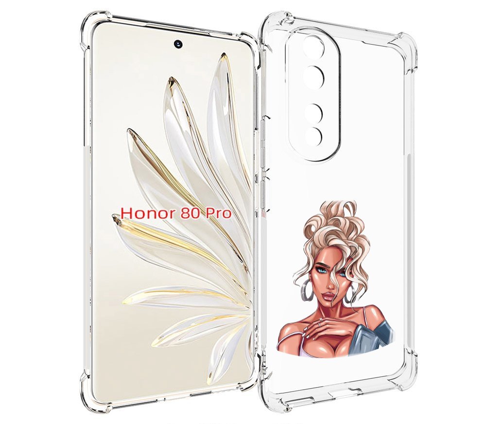 

Чехол MyPads красивая-блондинка женский для Honor 80 Pro, Прозрачный, Tocco