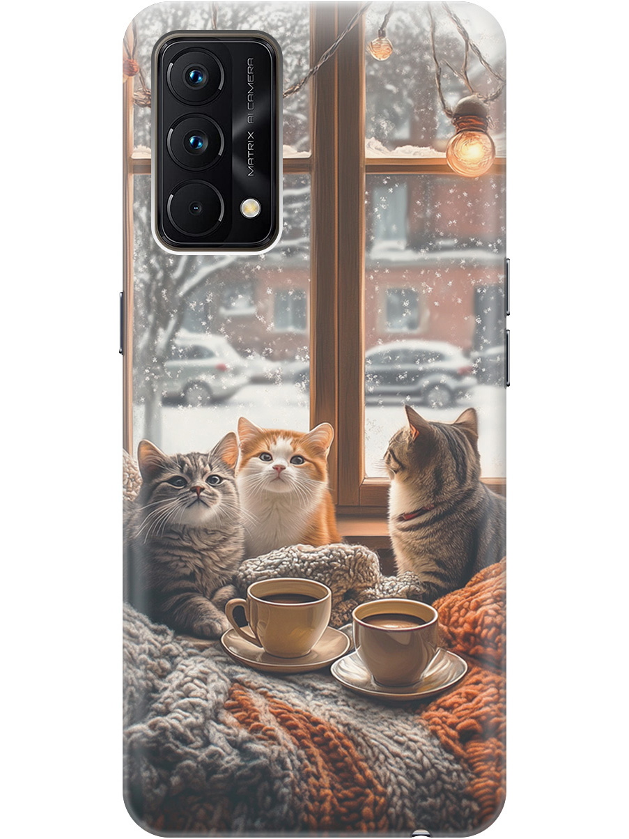 

Силиконовый чехол на Realme GT Master Edition с принтом "Котики на подоконнике", Прозрачный;бежевый;белый;желтый;серый, 740190212
