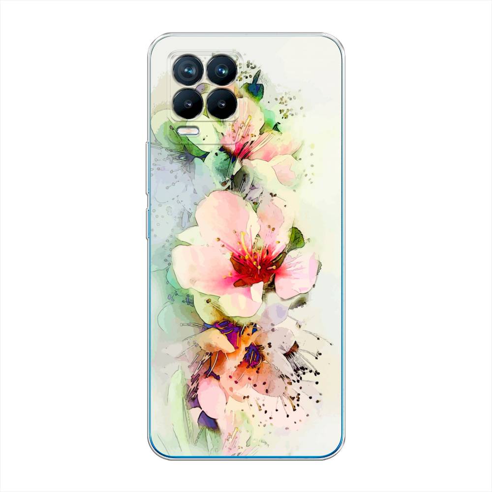 

Чехол на Oppo Realme 8 "Нежные цветы", Зеленый;розовый, 255550-2