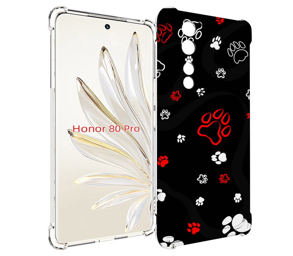 

Чехол MyPads кошачьи-лапки для Honor 80 Pro, Прозрачный, Tocco