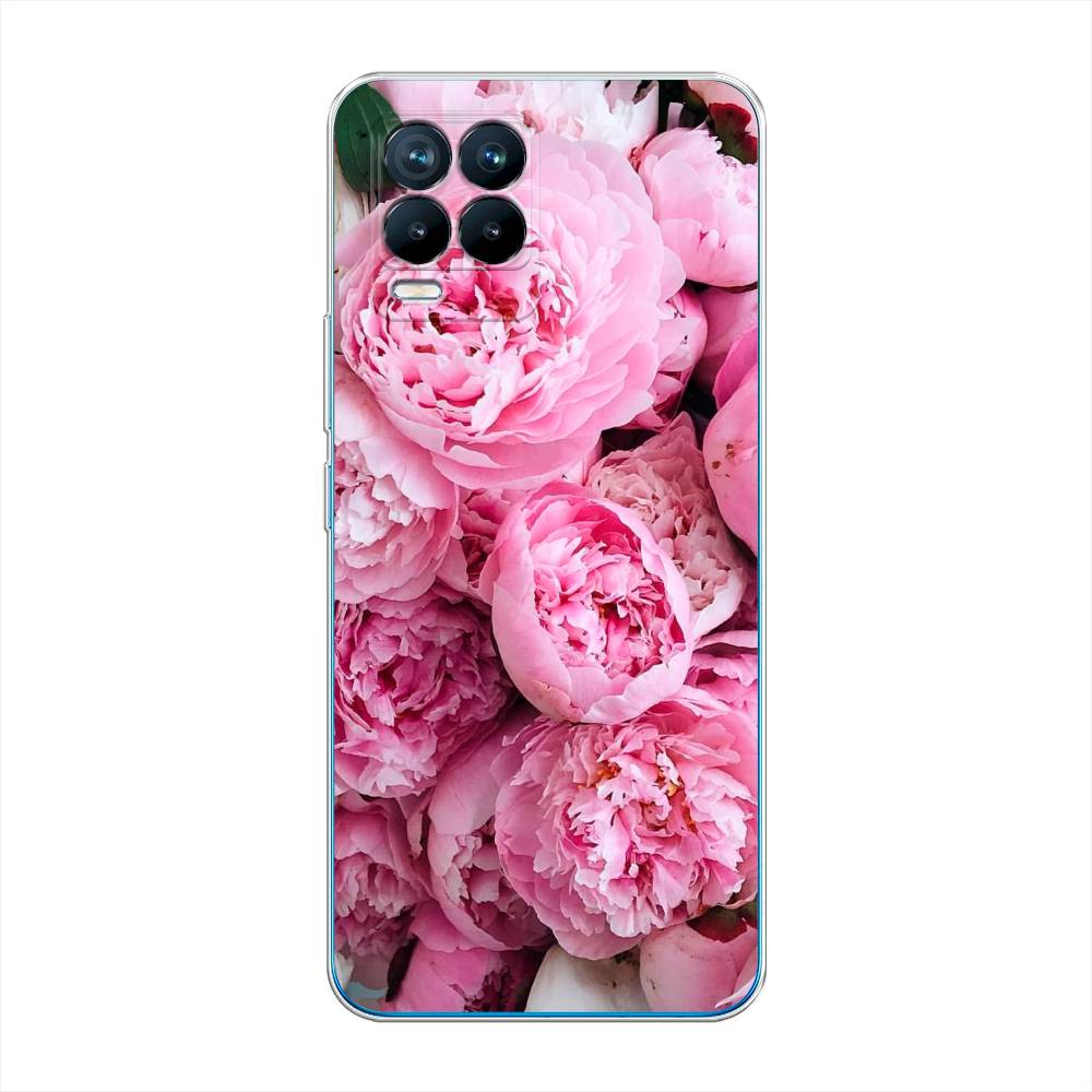 

Чехол на Oppo Realme 8 "Розовые пионы", Бежевый;розовый, 255550-2