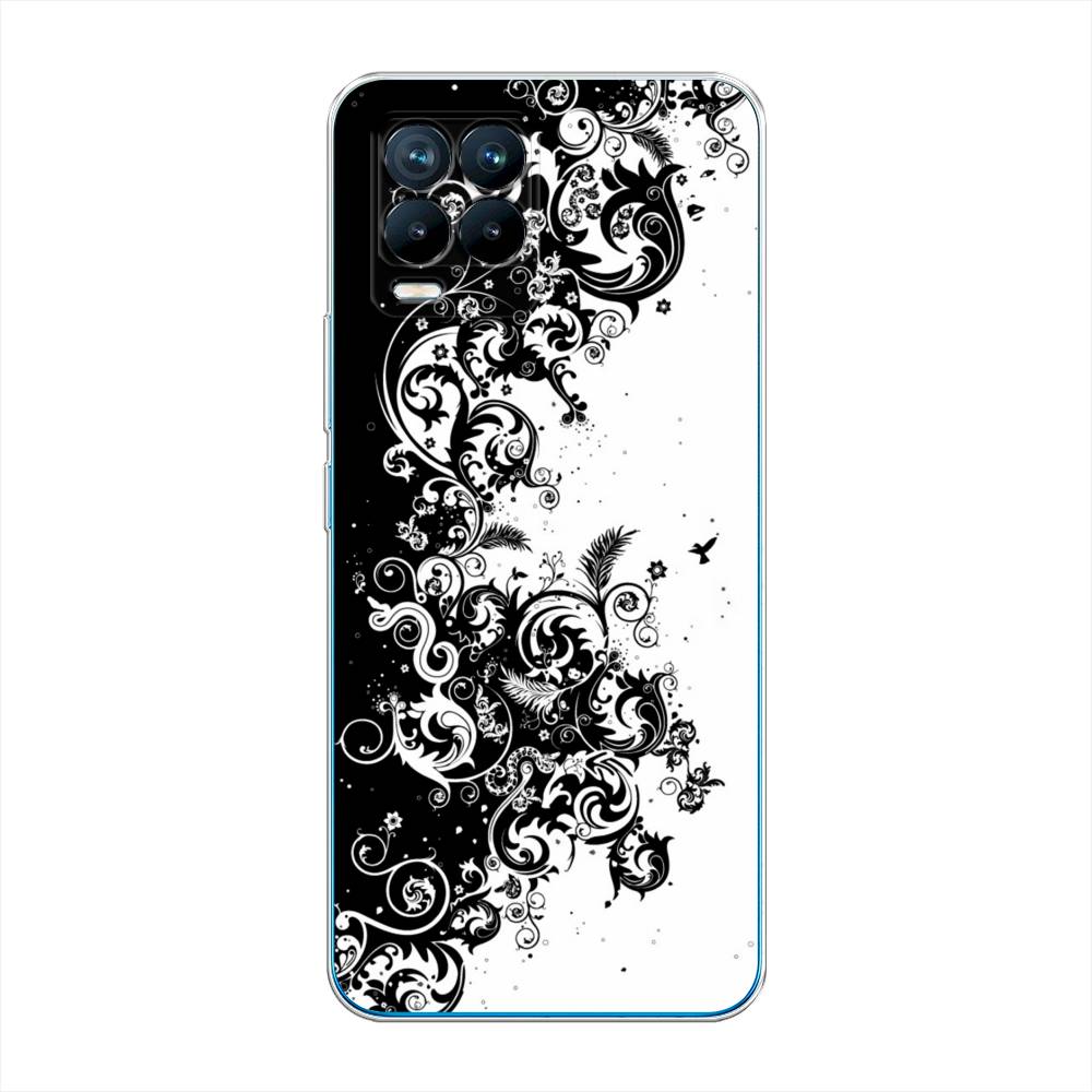 

Чехол на Oppo Realme 8 "Черно белый узор", Белый;черный;серый, 255550-3