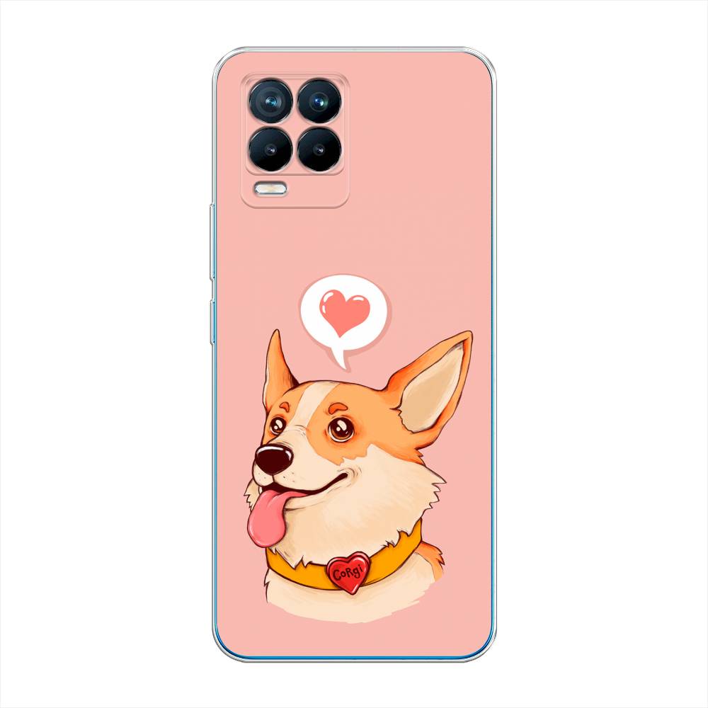 

Чехол на Oppo Realme 8 "Корги язык", Розовый;коричневый, 255550-1