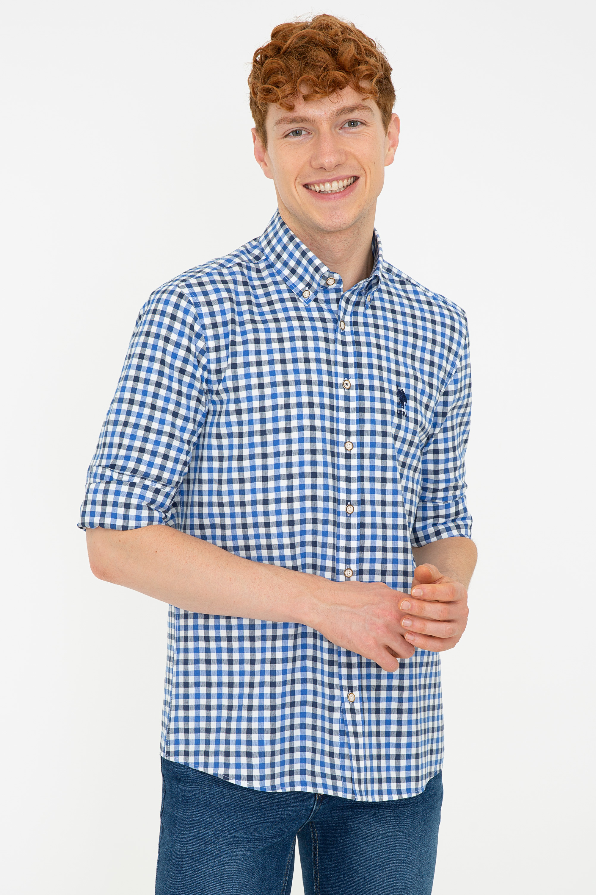 

Рубашка мужская U.S. POLO Assn. G081SZ0040EAGLE голубая M, G081SZ0040EAGLE