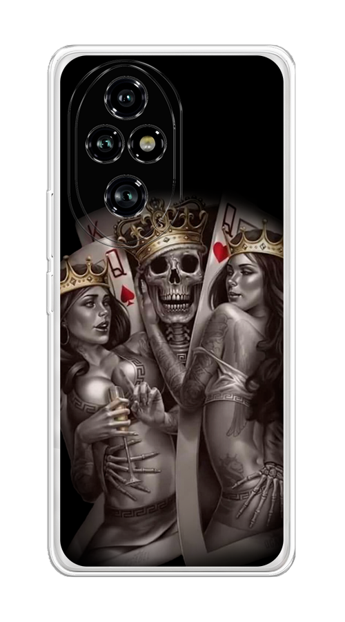 

Чехол на Honor 200 Pro "Карты король и королевы", Серый;желтый, 6124850-1